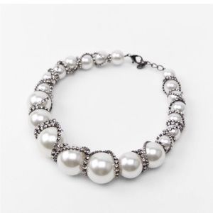 Zara Rhinestone Giant Pearl Necklace Choker